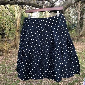 Navy blue polka dot skirt